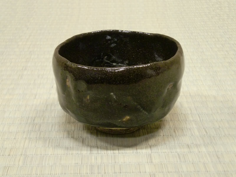 RAKU Tannyu KURO CHAWAN(black tea bowl), named “JYONEN” with box guaranteed by the fifteenth RAKU Kichizaemon and HOUNSAI